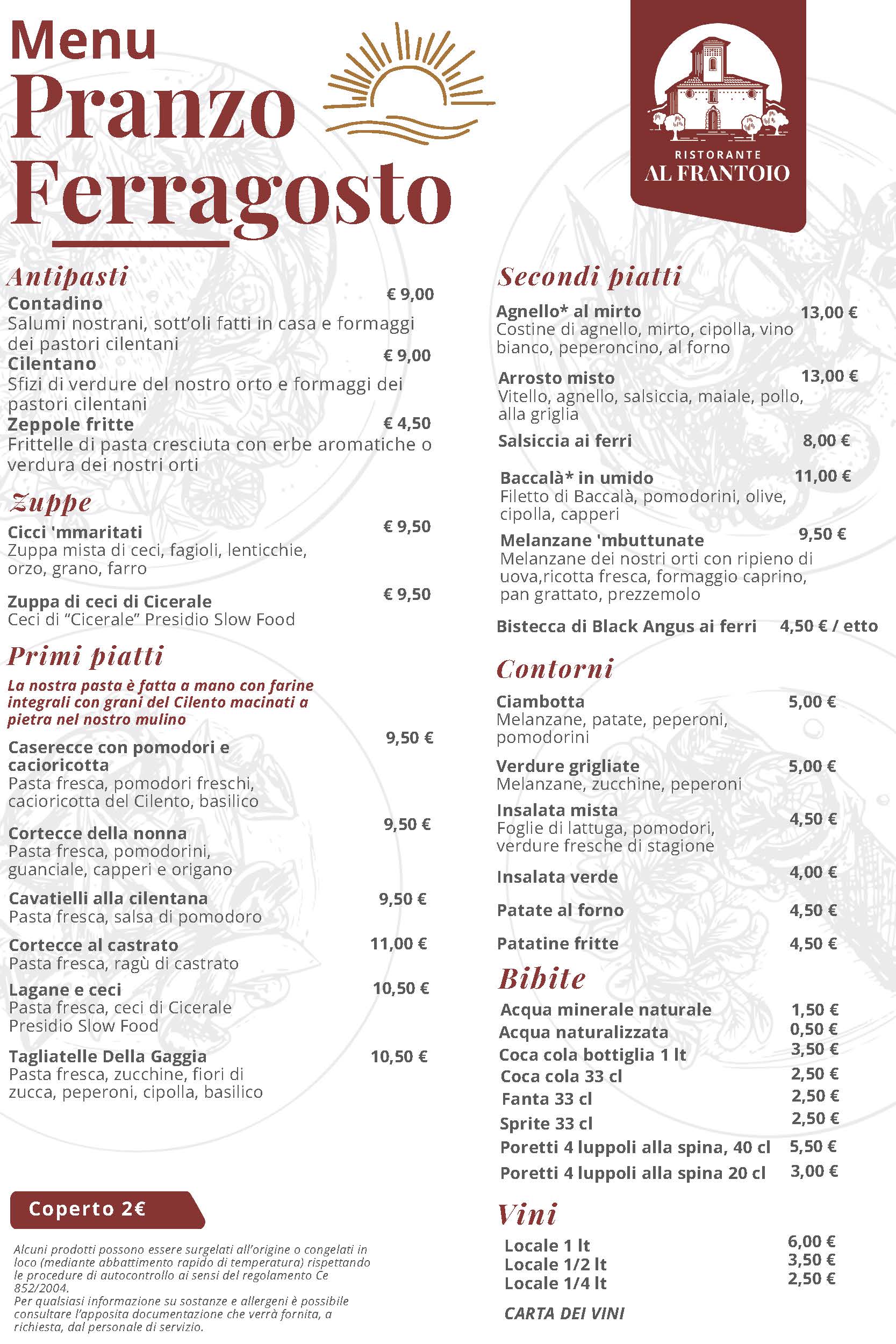 menu ferragosto 2025